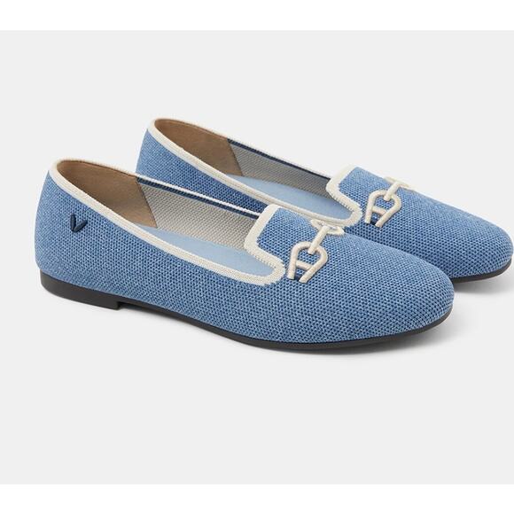 ✖️SOLD✖️Vivaia Knitted Blue Round-Toe Patterned Loafers - Picture 8 of 13